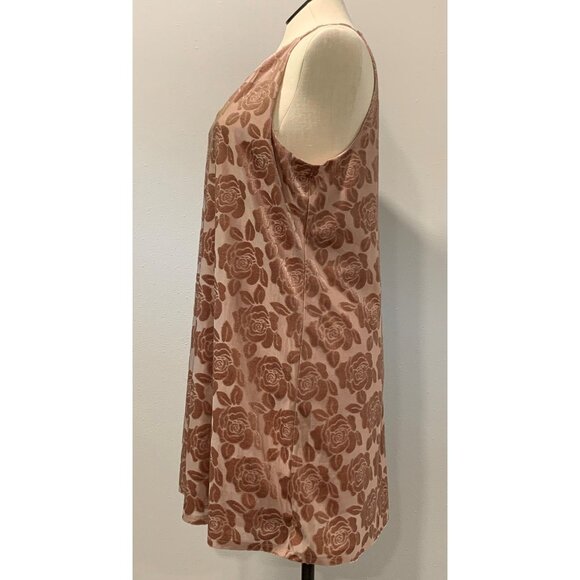 Candies True Mauve Pleated Halter Swing Dress Floral Print Keyhole Lined Size XL - Picture 5 of 16